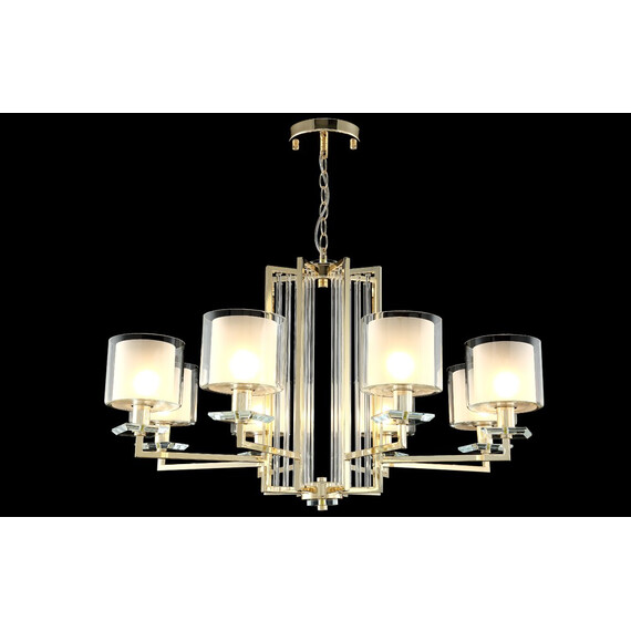 Подвесная люстра Crystal Lux Nicolas SP-PL8 Gold/White, фото , изображение 2